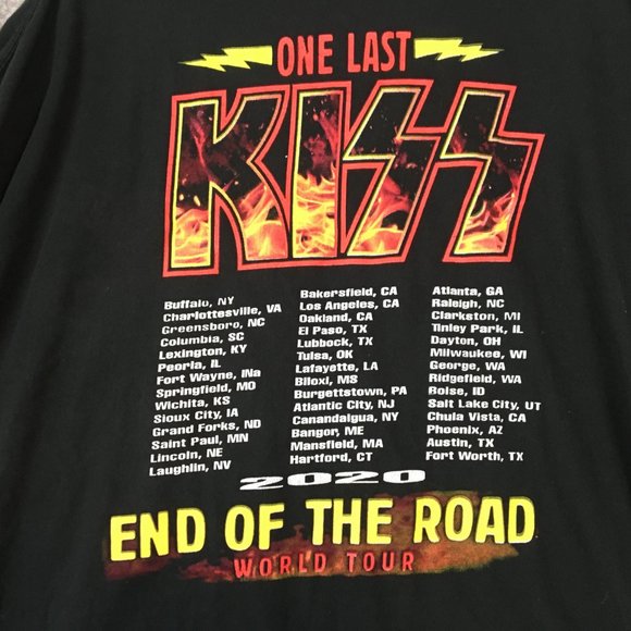 Kiss T Shirt XXL 2XL 2020 The Final Tour Ever End of the Road World Tour Double - Picture 10 of 12